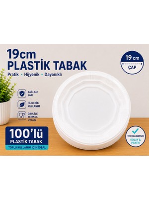 Nece Cup 19 cm Plastik Tabak 100'LÜ