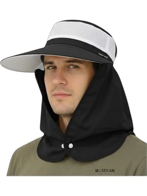 Mustran Yazlık Hafif Ince Kumaş Geniş Siperli Enseli Güneş Şapkası Unisex Outdoor Safari Balıkçı