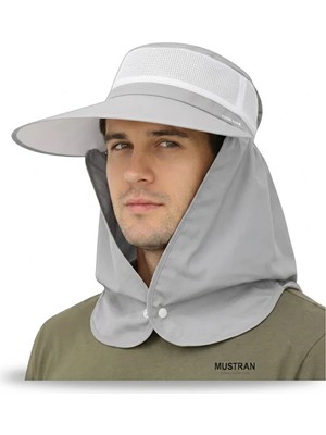 Mustran Yazlık Hafif Ince Kumaş Geniş Siperli Enseli Güneş Şapkası Unisex Outdoor Safari Balıkçı