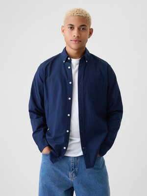 Gap Erkek Lacivert Standart Fit Oxford Gömlek