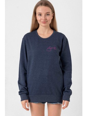 Tshirthane Blackpink Jennie Signature İndigo Kadın 2ip Sweatshirt