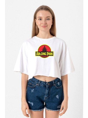 One Piece Anime Arlong Park Beyaz Kadın Crop Tshirt