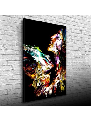İşsevenler Dekoratif , Soyut , Renkli  Kanvas Tablo 50 x 70