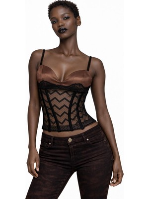 Deep Beach Dantel detaylı korse top