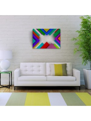 İşsevenler Renkli Üçgenler Kanvas Tablo 50 x 70