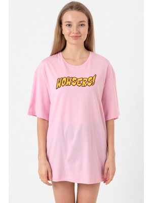 Tshirthane Inspector Gadget Wowsers Pembe Kadın Oversize Tshirt