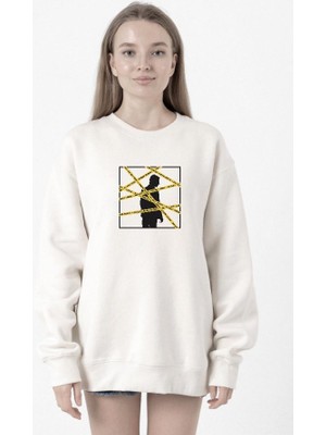 Tshirthane The Mentalist Crime Scene Tape Beyaz Kadın 2ip Sweatshirt