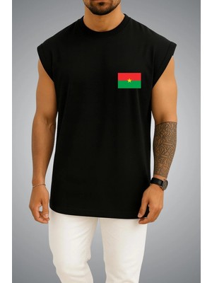Bahriyeli Collection Oversize Burkina Faso Bayrağı Cep Baskılı Atlet