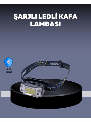 Belirtilmemiş USB Şarjlı Mini LED Kafa Feneri 50M Odak 150M Geniş Aydınlatm