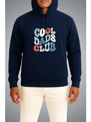 Bahriyeli Collection Kapüşonlu Cool Dads Club  Göğüs ve Sırt Baskılı Unisex Sweatshirt
