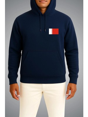Bahriyeli Collection Kapüşonlu Bahreyn Bayrağı Cep Baskılı Unisex Sweatshirt