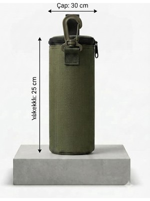 Rowan Çanta Silindir Fermuar Kapamalı Içi ,termal , Matara ve Suluk Çantası 0,75-1 Lt Uygun Yükseklık 25CM  Silindir Çapı 30 cm Dir