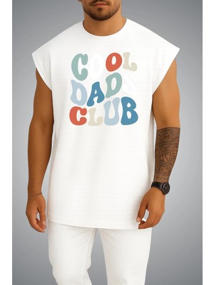 Bahriyeli Collection Oversize Cool Dads Club  Göğüs ve Sırt Baskılı Atlet