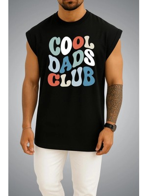 Bahriyeli Collection Oversize Cool Dads Club  Göğüs ve Sırt Baskılı Atlet