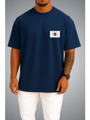 Bahriyeli Collection Oversize Mayotte Bayrağı ve Arması Cep Baskılı Unisex T-Shirt