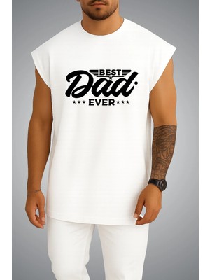 Bahriyeli Collection Oversize Best Dad Evet Göğüs Baskılı Atlet