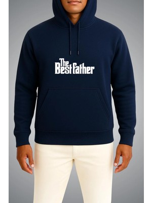 Bahriyeli Collection Kapüşonlu Thebest Father Göğüs Baskılı Unisex Sweatshirt