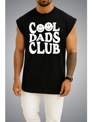 Bahriyeli Collection Oversize Cool Dads Club Göğüs ve Sırt Baskılı Atlet
