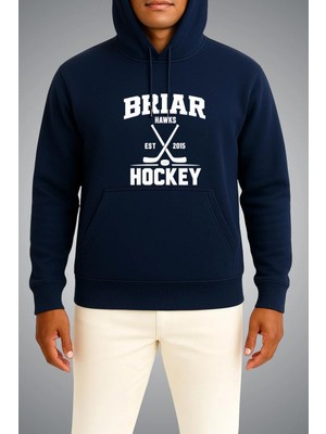 Bahriyeli Collection Kapüşonlu Off Campus Briar University Hawks Graham 44 Göğüs ve Sırt Baskılı Unisex Sweatshirt
