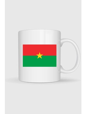Bahriyeli Collection  Burkina Faso Bayrağı Baskılı Kupa Bardak