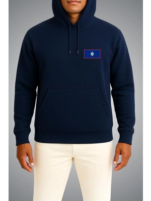 Bahriyeli Collection Kapüşonlu Guam Bayrağı Cep Baskılı Unisex Sweatshirt
