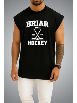 Bahriyeli Collection Oversize Off Campus Briar University Hawks Tucker 46 Göğüs ve Sırt Baskılı Atlet