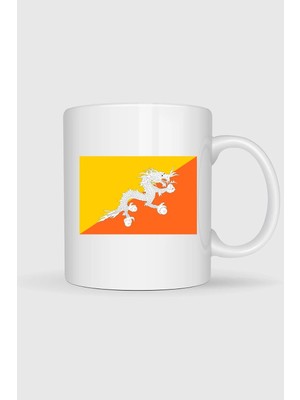 Bahriyeli Collection  Bhutan Bayrağı Baskılı Kupa Bardak