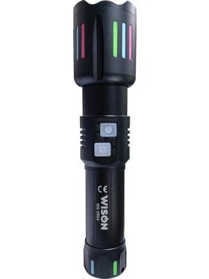 Hayat Store Wison WS-9954 25W  Zoomlu Yeşil Lazerli Metal Şarjlı El Feneri
