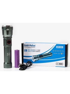 Hayat Store Gold  GP-216 Tg LED Şarjlı El Feneri 2000 Lümen Güç, Mıknatıslı Taban ve Zoom Özelliğiyle Kamp ve Tamir Işlerinizde Yanınızda. Hemen Uygun Fiyata Satın Alın