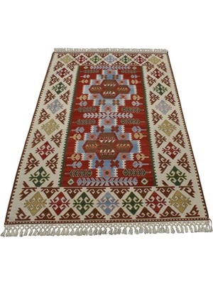 Kilim Antik El Dokuma Yüncü Yörük Bergama Balıkesir Yün Kilim 1594 - Yeni - Çok Renkli