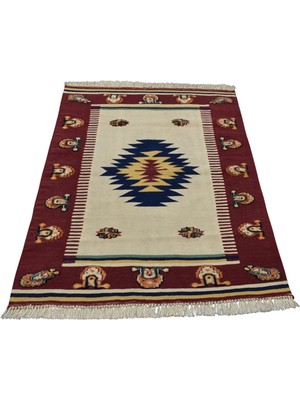 Kilim Antik El Dokuma Tasarım Yün Halı Kilim 1434 - Yeni - Çok Renkli