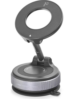 Skygo Magsafe Uyumlu Manyetik Vantuzlu 360° Döner Araç Içi Telefon Tutucu Metal - Siyah HDX8028