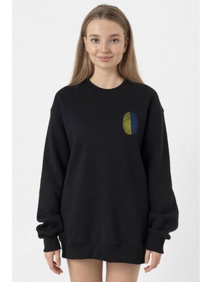 Tshirthane Sarı Lacivert Parmak İzi Siyah Kadın 2ip Sweatshirt