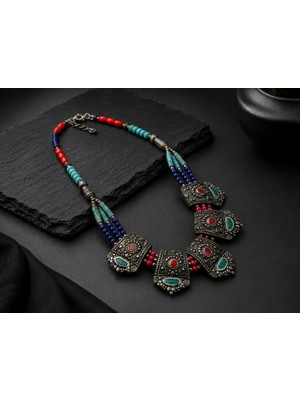 ELF Shopping Nepal Iri Etnik Kadın Kolye | El Işçiliği Bohem Vintage Tasarım