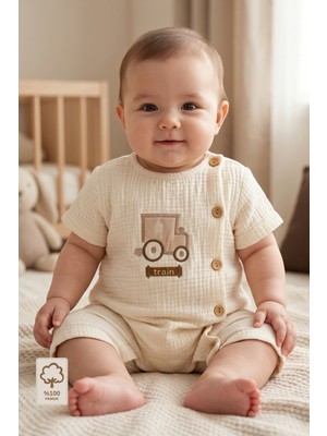 Minory Baby - %100 Pamuk Müslin Bebek Tulum