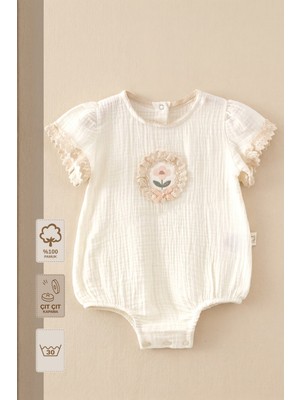 Minory Baby - %100 Pamuk Müslin Kız Bebek Tulum