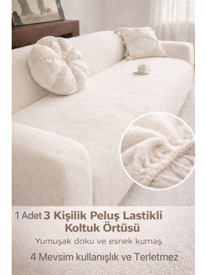 Empressco Yumuşacık Esnek Lastikli 3 Kişilik Koltuk Örtüsü, Kaymaz ve Kolay Takılır