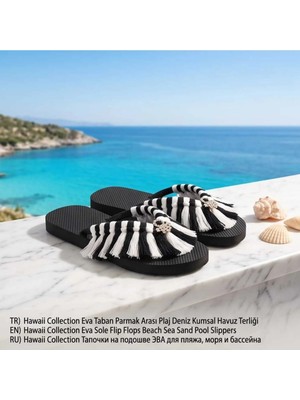 Begonia Accessories Özel Tasarım Eva Tabanlı Parmak Arası Kadın Plaj Terliği Yazlık Deniz Terliği Hafif Kaymaz Taban Rahat Havuz Tatil Günlük Kullanım Terliği -207-