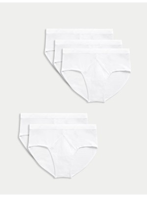 Marks & Spencer 5’li Cotton Rich Cool & Fresh™ Regular Fit Erkek Brief Külot Seti