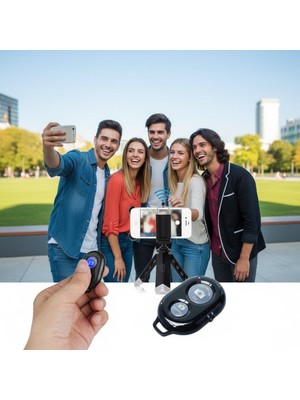 Bluetooth Selfie Kumandası Kablosuz Fotoğraf & Video Çekim Aparatı Ios/android Uyumlu 10M Menzilli