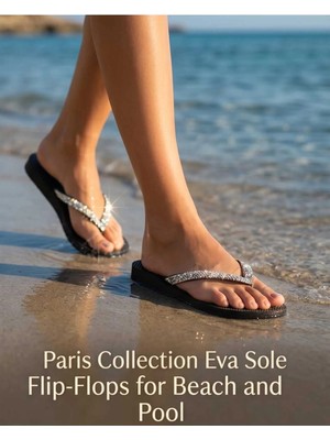 Begonia Accessories Özel Tasarım Eva Tabanlı Parmak Arası Kadın Plaj Terliği Yazlık Deniz Terliği Hafif Kaymaz Taban Rahat Havuz Tatil Günlük Kullanım Terliği -296-