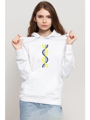 Tshirthane Sarı Lacivert Dna Beyaz Kadın 3ip Kapşonlu Sweatshirt