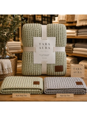 Taraaura %100 Pamuk Örgü Koltuk & Yatak Örtüsü | Çok Amaçlı Premium Throw