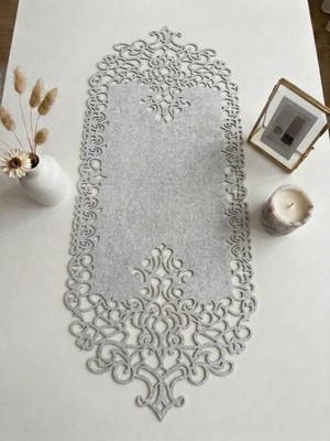 Ergüven Home Taş Rengi Süet Kumaş Runner Sehpa Boyu 40X100 Cm