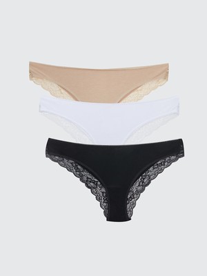 Lc Waikiki Yeni Sezon Dantelli Brazilian Külot 3'lü