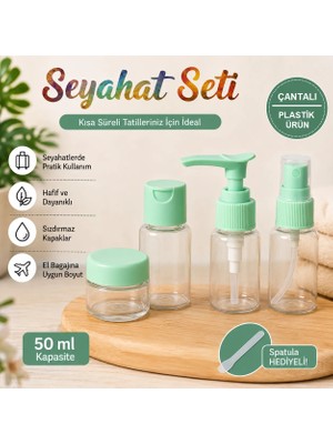 LUXMON Seyehat Banyo Seti Çantalı 6 Lı  Boş  Şişe Krem Sprey Şampuan