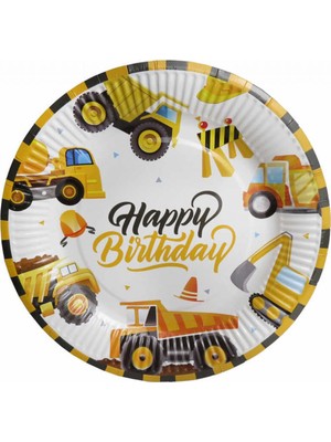 Hayaller Dükkanı Tabak Inşaat Happy Bırhday 23 cm Pk:8
