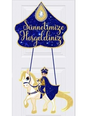 Hayaller Dükkanı Sünnet Süsü Atlı Sünnetime Hoşgeldiniz Altın Pk:1