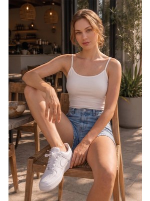FullaModa Basic Ip Askılı Crop Body