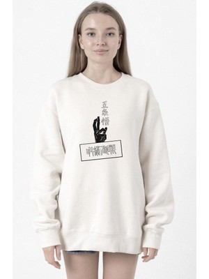 Tshirthane Jujutsu Kaisen Anime Gojo Satoru Beyaz Kadın 2ip Sweatshirt